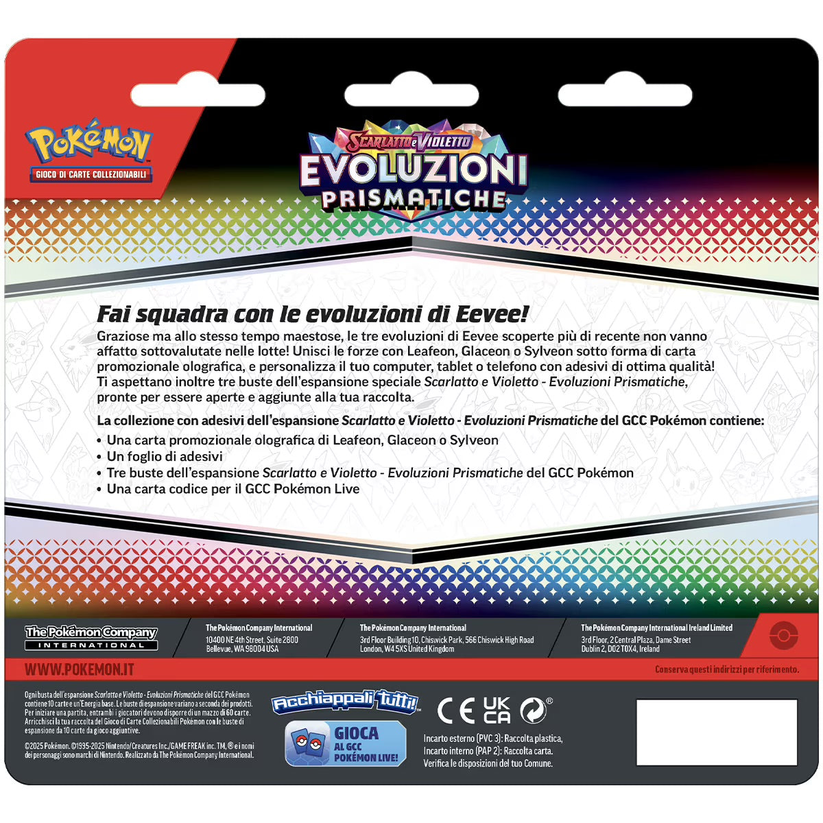 Pokémon Evoluzioni Prismatiche Collezione con Adesivo - ITA