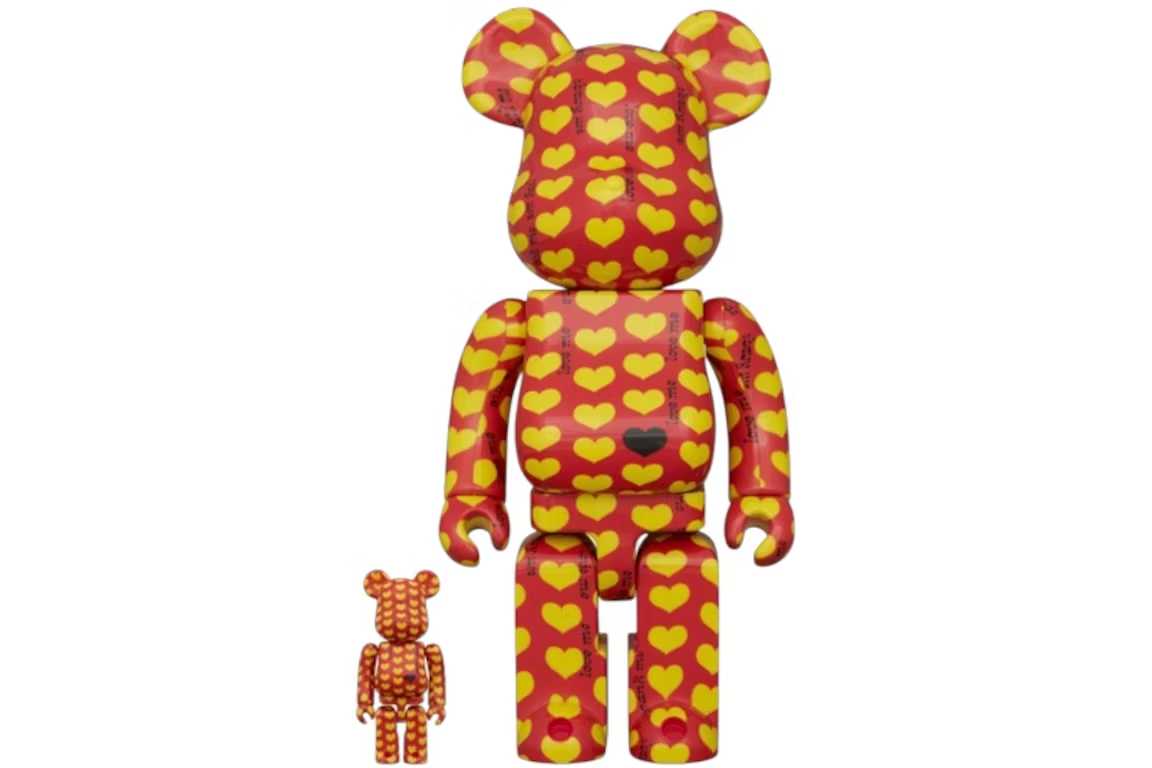 Bearbrick Amplifier Yellow Heart Reverse 100% & 400% Set