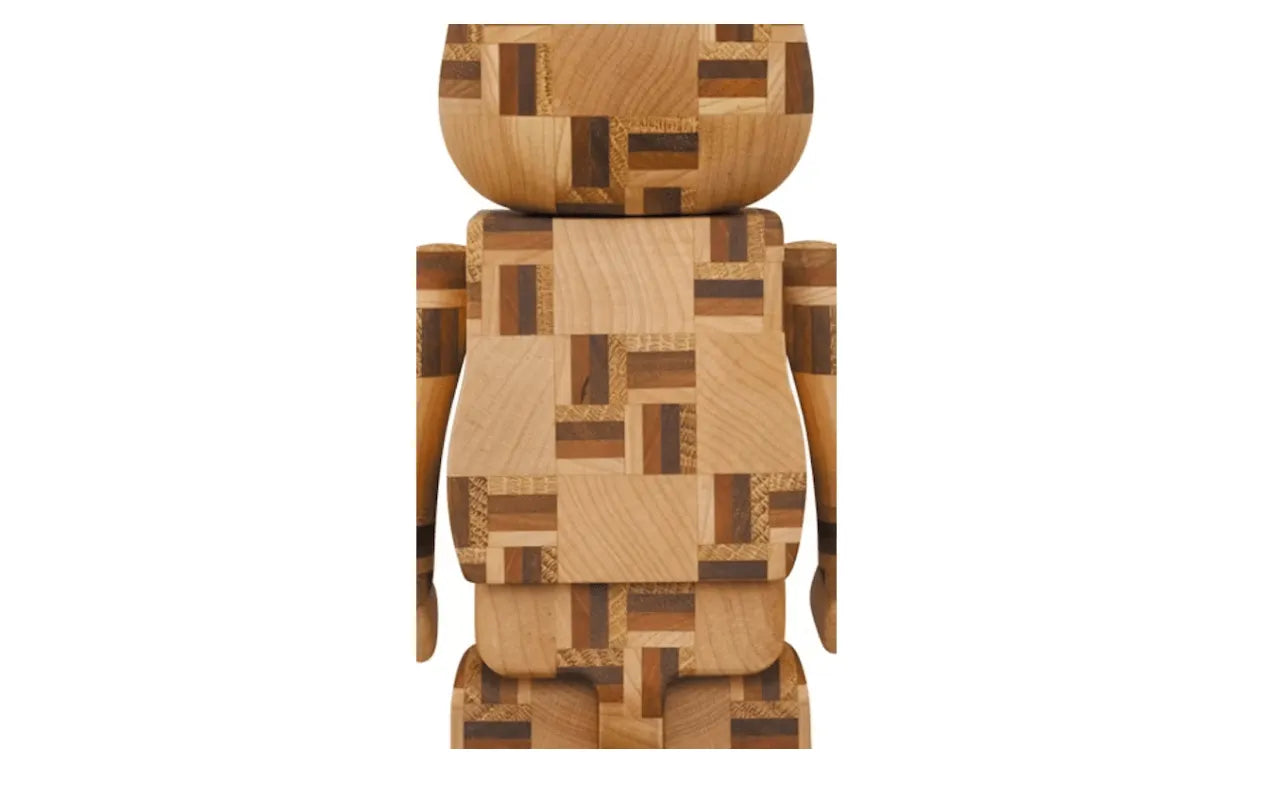 Bearbrick Karimoku Marquetry Chess 400%