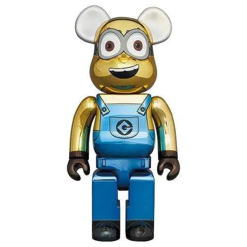 BEARBRICK 1000% MINIONS DAVE CHROME VERSION