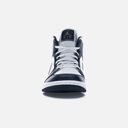 jordan 1 mid white metallic gold obsidian