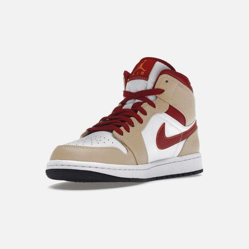 jordan 1 mid light curry cardinal