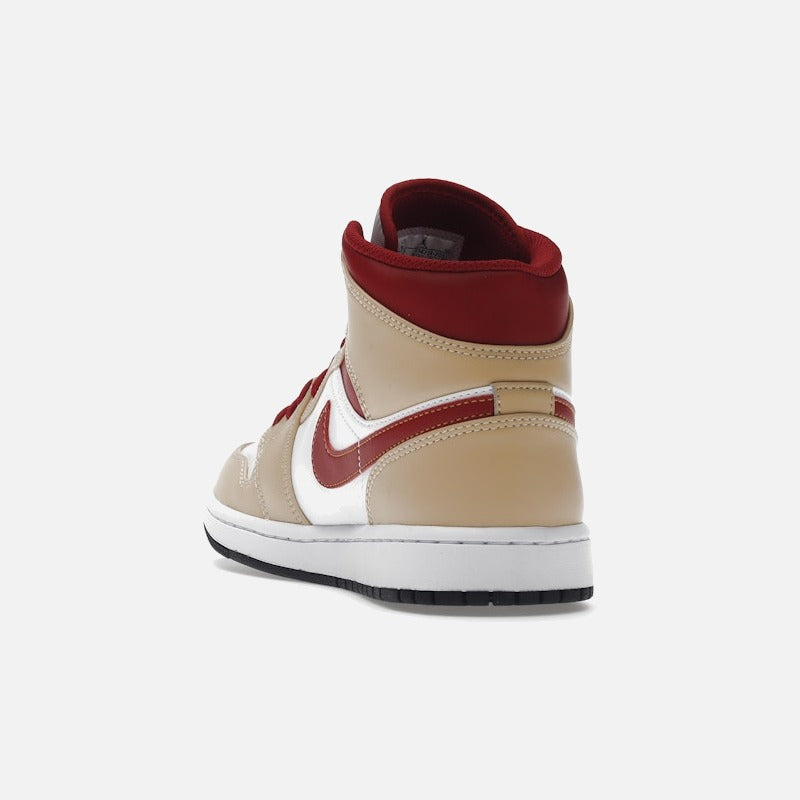 jordan 1 mid light curry cardinal