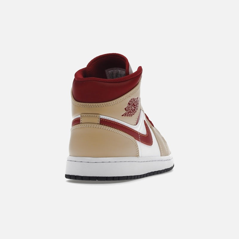 jordan 1 mid light curry cardinal