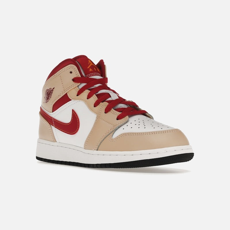 jordan 1 mid beige red (gs)