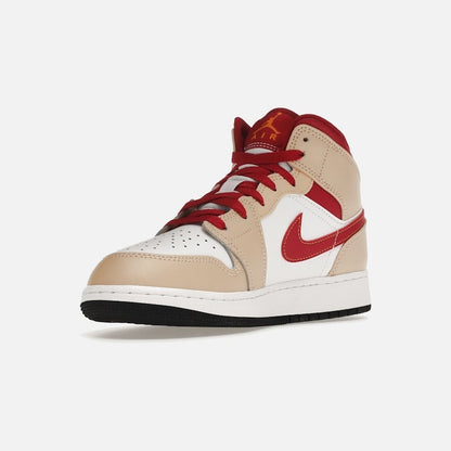 jordan 1 mid beige red (gs)