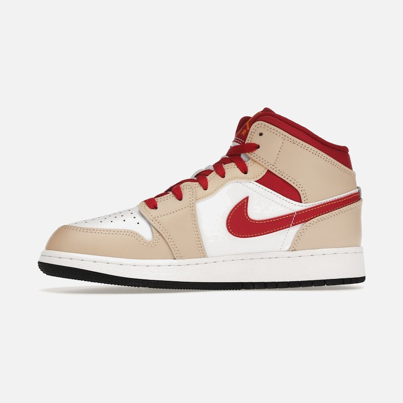 jordan 1 mid beige red (gs)
