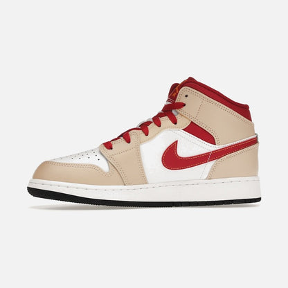 jordan 1 mid beige red (gs)