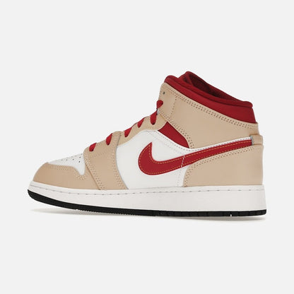 jordan 1 mid beige red (gs)