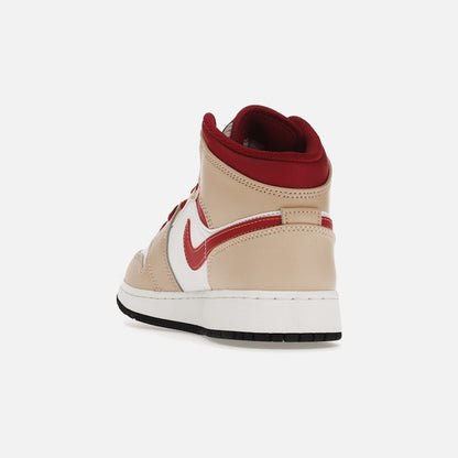 jordan 1 mid beige red (gs)