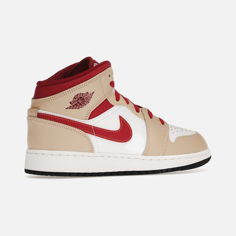 jordan 1 mid beige red (gs)