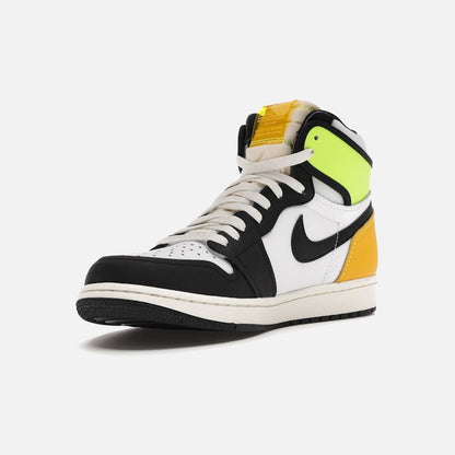 Jordan 1 Retro High White Black Volt University Gold