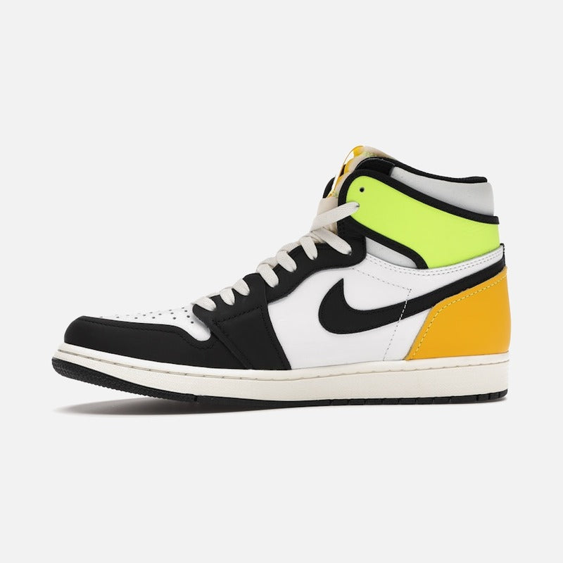 Jordan 1 Retro High White Black Volt University Gold