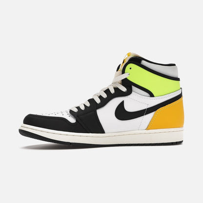 Jordan 1 Retro High White Black Volt University Gold
