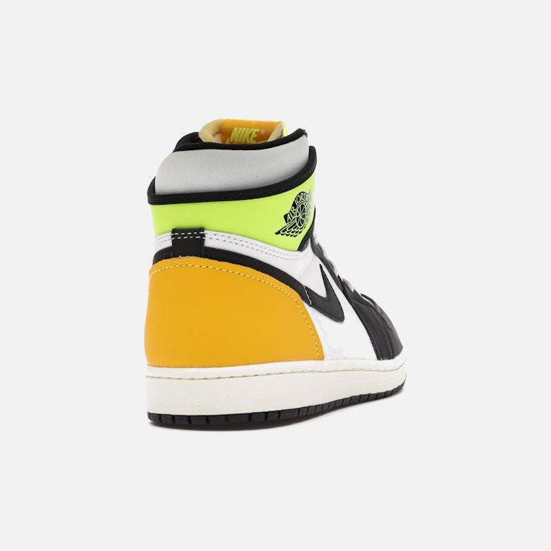 Jordan 1 Retro High White Black Volt University Gold