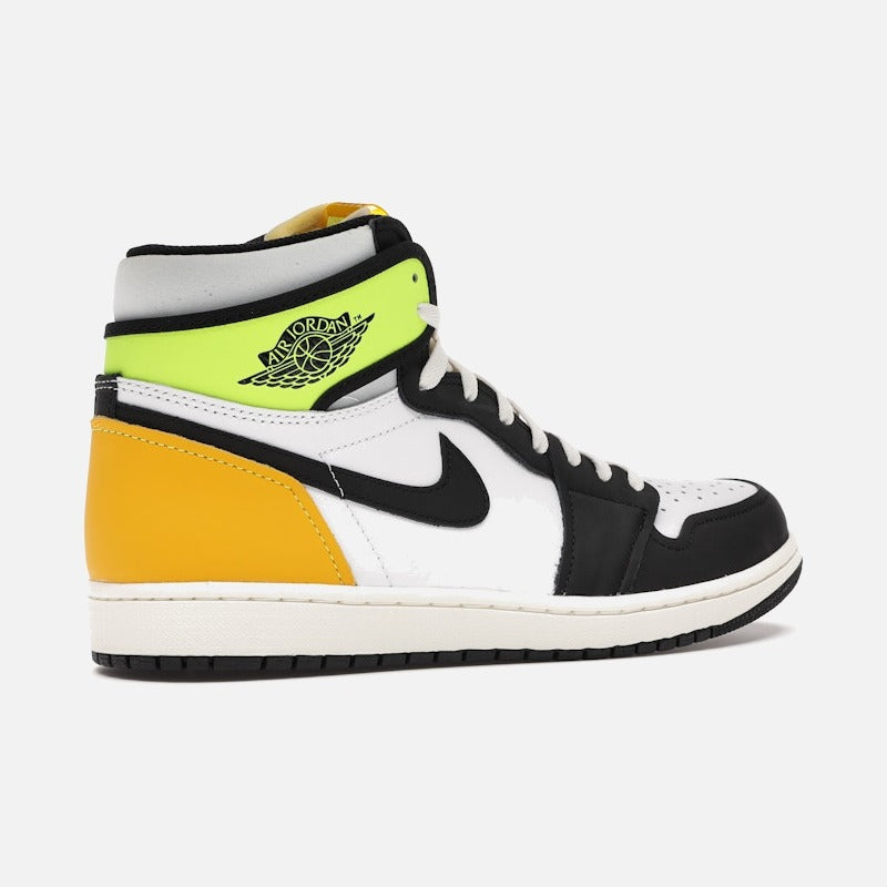 Jordan 1 Retro High White Black Volt University Gold