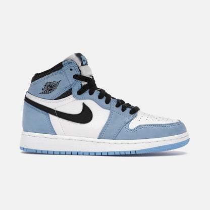 Jordan 1 retro high white university blue black (gs)