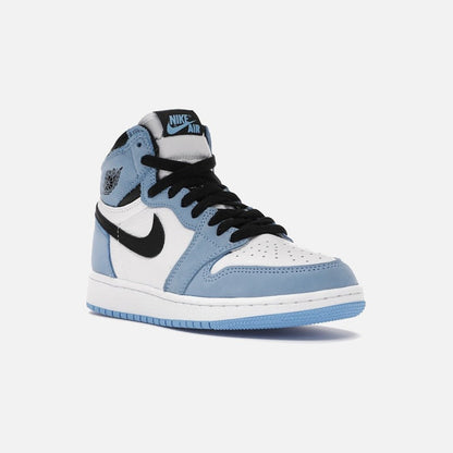 Jordan 1 retro high white university blue black (gs)
