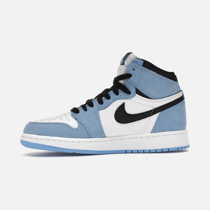 Jordan 1 retro high white university blue black (gs)