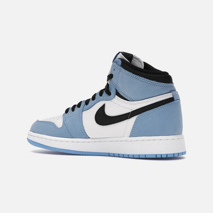 Jordan 1 retro high white university blue black (gs)