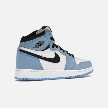 Jordan 1 retro high white university blue black (gs)