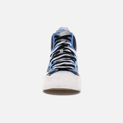 nike blazer mid sacai white black legend blue