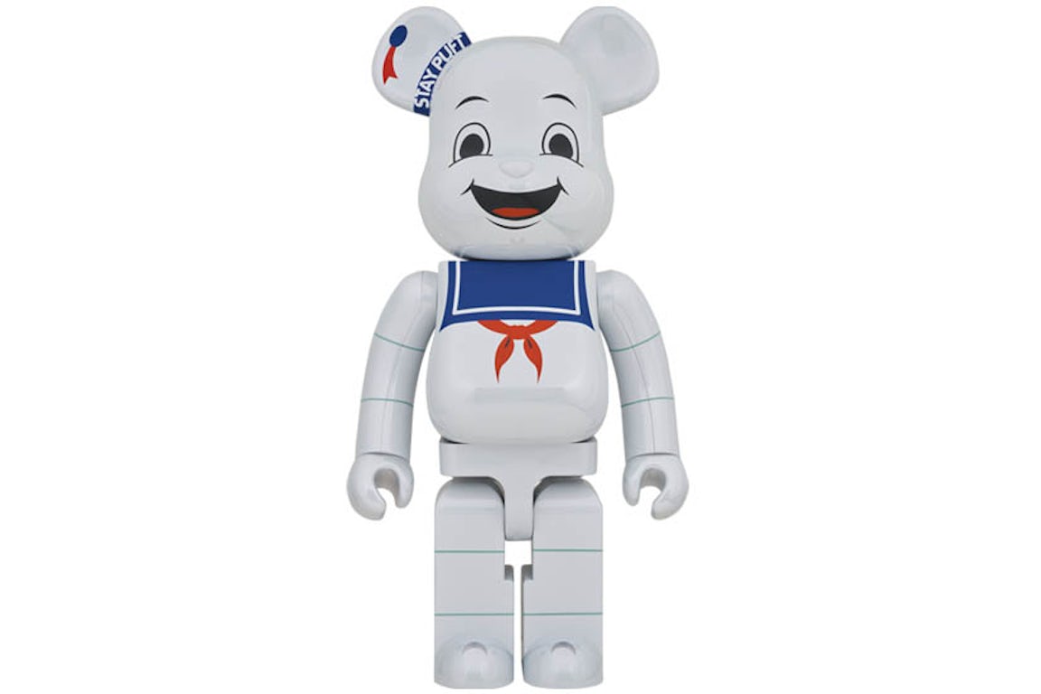 BEARBRICK 1000% GHOSTBUSTERS STAY PUFT MARSHMALLOW MAN WHITE CHROME