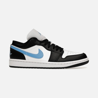 jordan 1 low black university blue white (w)