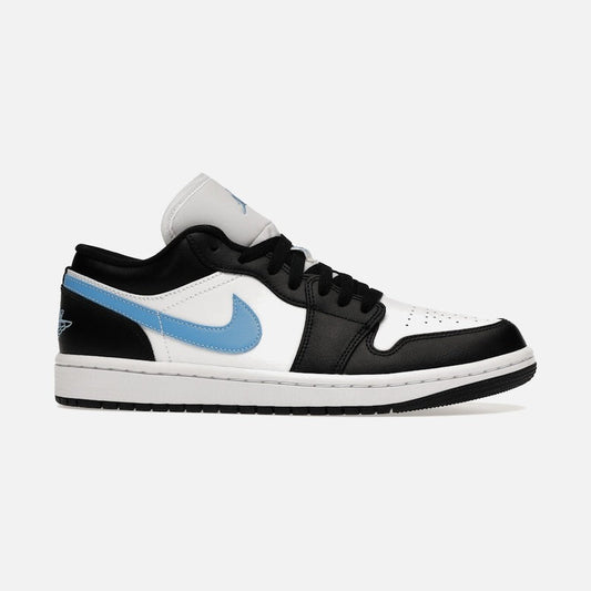 jordan 1 low black university blue white (w)