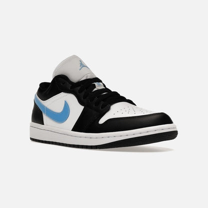 jordan 1 low black university blue white (w)