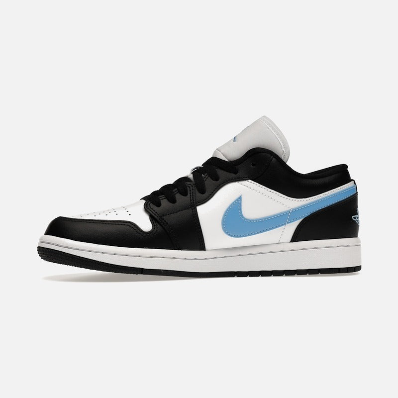 jordan 1 low black university blue white (w)