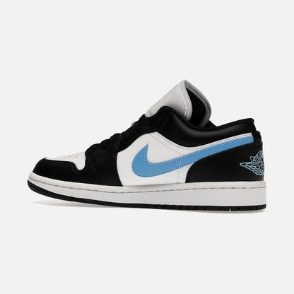 jordan 1 low black university blue white (w)