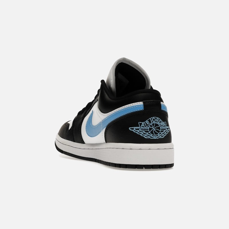 jordan 1 low black university blue white (w)