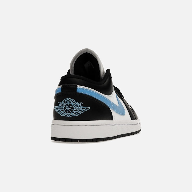 jordan 1 low black university blue white (w)