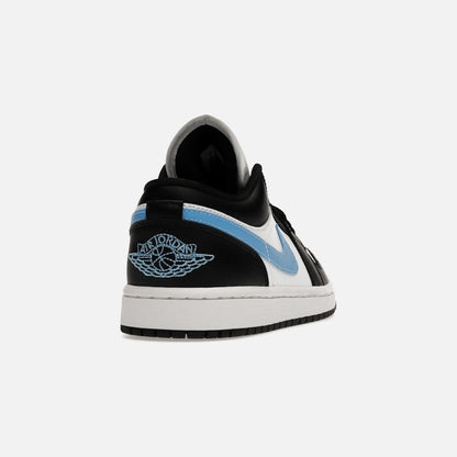 jordan 1 low black university blue white (w)
