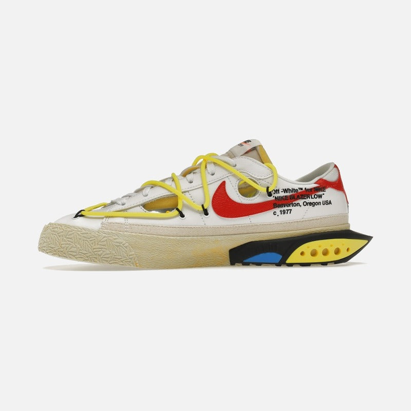 nike blazer low off-white university red