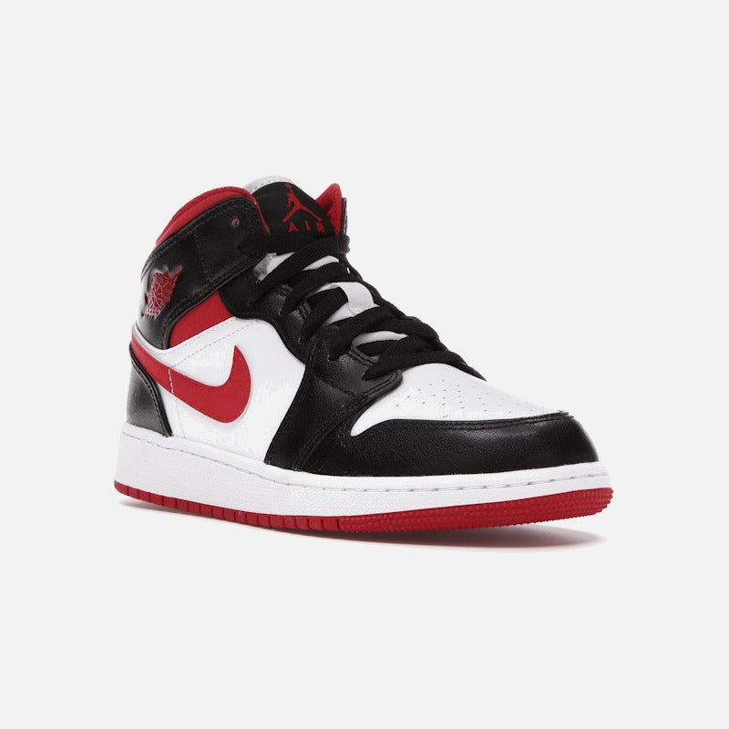 jordan 1 mid gym red black white (gs)