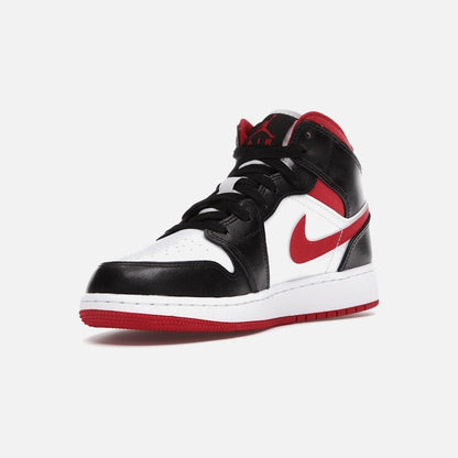 jordan 1 mid gym red black white (gs)