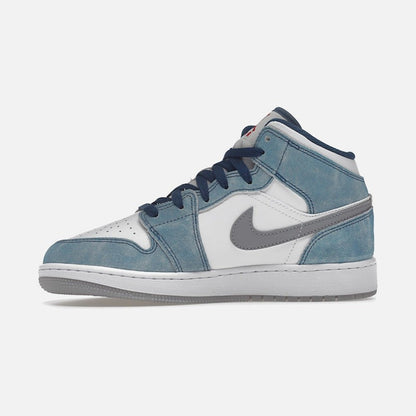 jordan 1 mid se french blue light steel (gs)