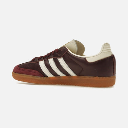 adidas samba og maroon gold metallic (women's)