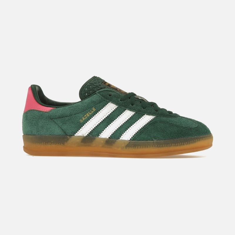 adidas gazelle indoor collegiate green lucid pink (women's)