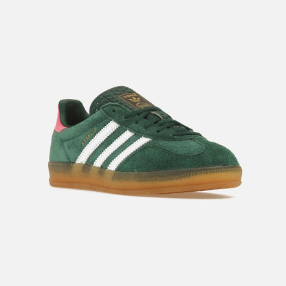 adidas gazelle indoor collegiate green lucid pink (women's)