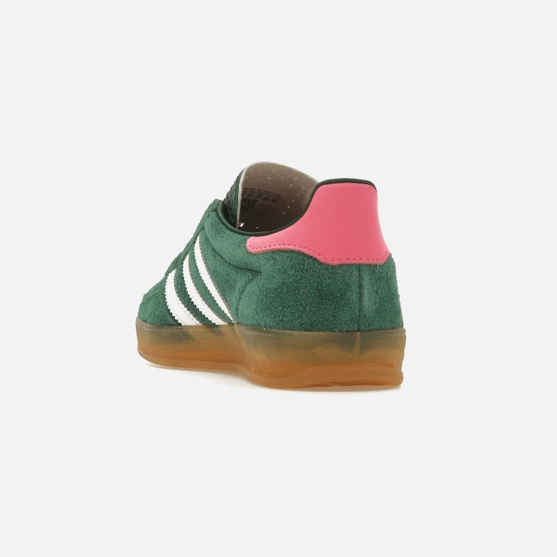 adidas gazelle indoor collegiate green lucid pink (women's)