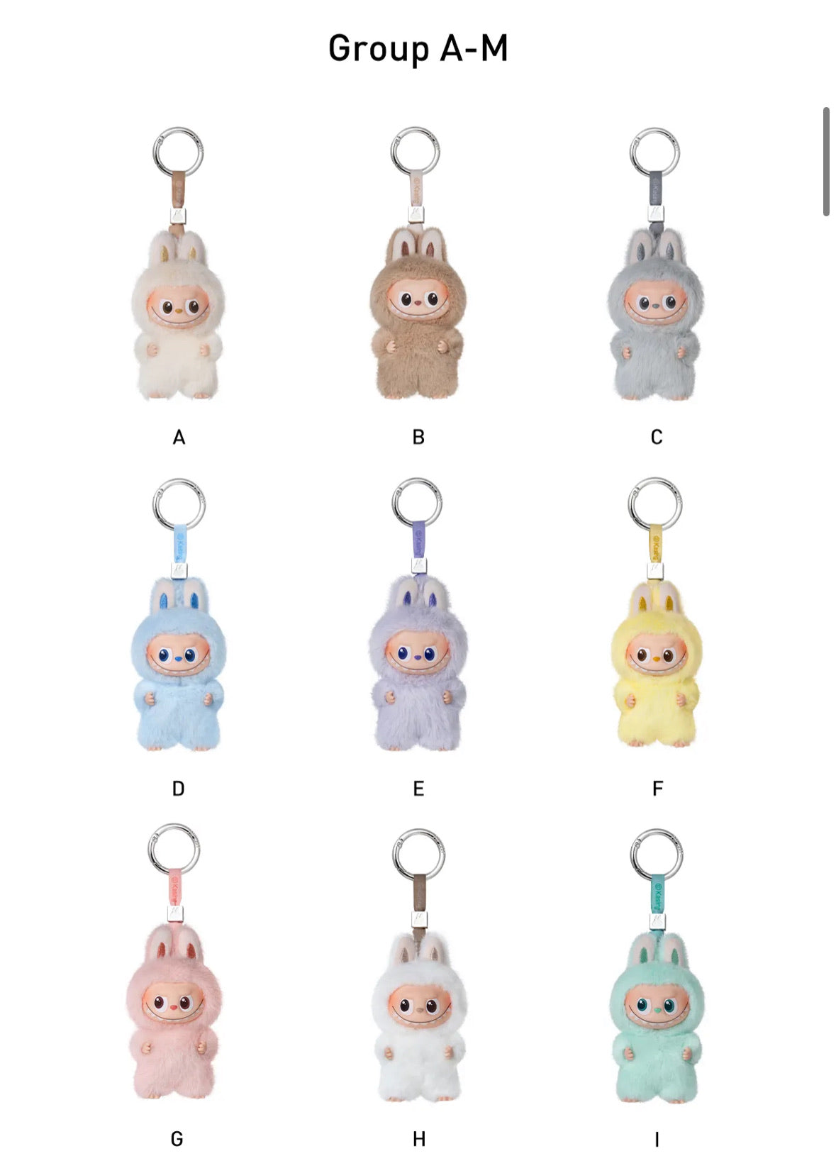 Labubu Pin for Love Series Plush Pendant (A-M) Single Blind Box