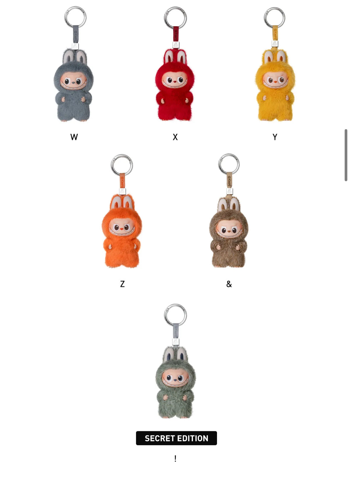 Labubu Pin for Love Series Plush Pendant (N-Z) Sealed Case (14 Blind Box)