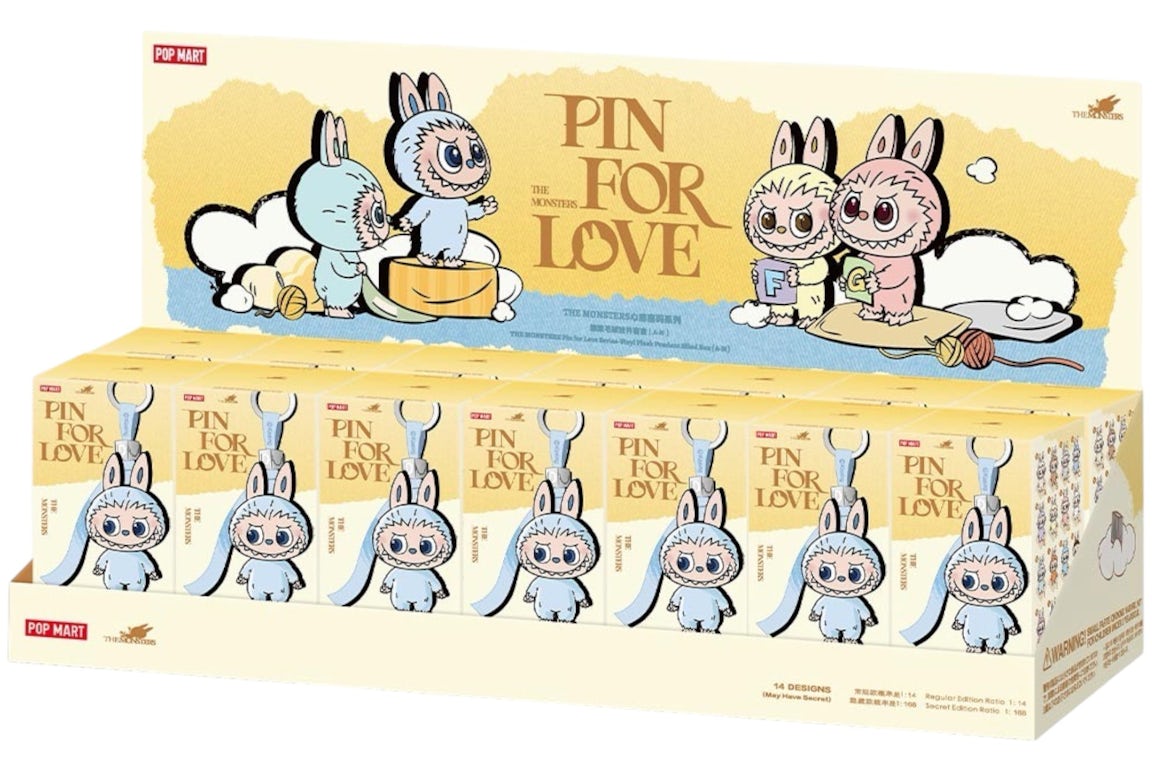 Labubu Pin for Love Series Plush Pendant (A-M) Sealed Case (14 Blind Box)