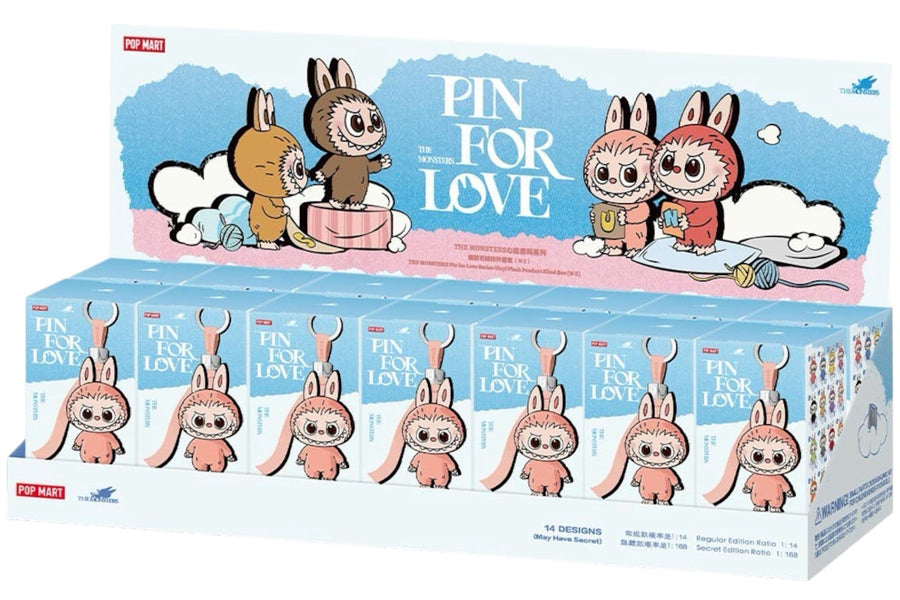 Labubu Pin for Love Series Plush Pendant (N-Z) Sealed Case (14 Blind Box)