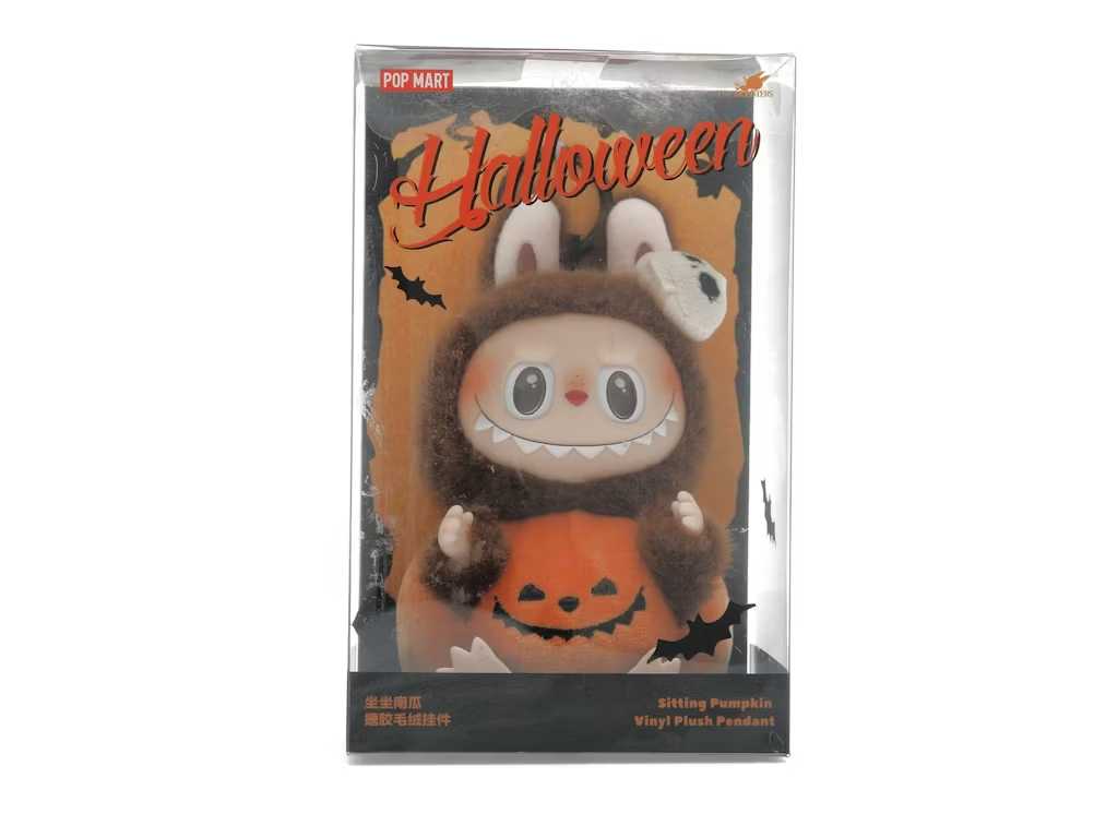 Labubu Happy Halloween Party Series-Sitting Pumpkin Vinyl Plush Pendant